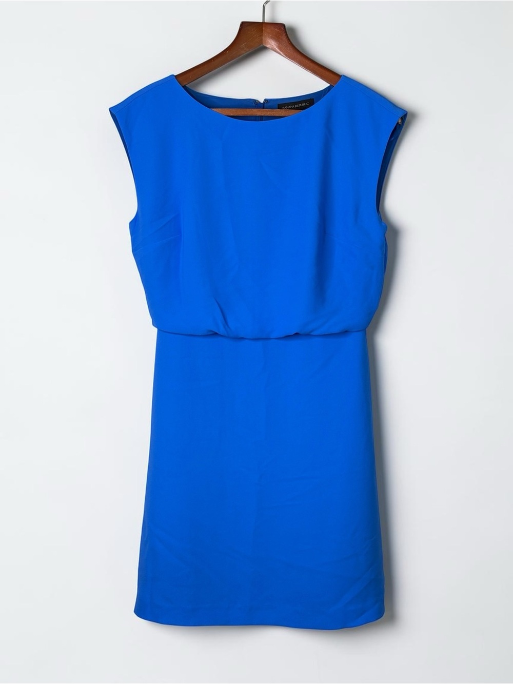 NWT Banana Republic Drape Back Mini Dress Cobalt Blue Size 0 - Picture 2 of 9